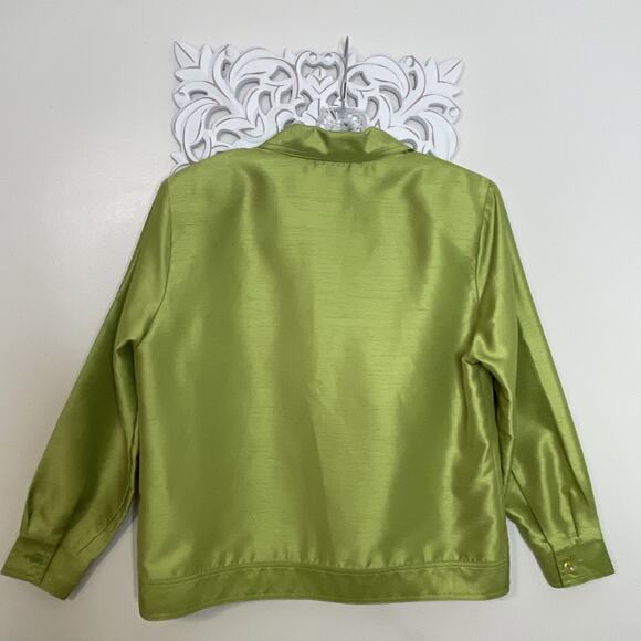 AMY JESS Women's Small 3-Piece JACKET TOP PANT Set Chartreuse GREEN Made in USA - Picture 4 of 16